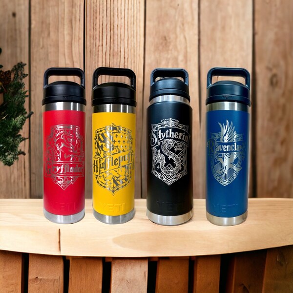 Custom Potter Hogwarts House Crest on YETI Rambler Bottles