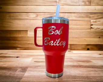 Yeti Rambler 25oz Mug Straw Lid - Customizable Laser Engraved