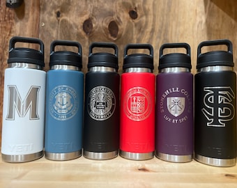 Custom Laser Engraved University Logo on YETI Ramblers