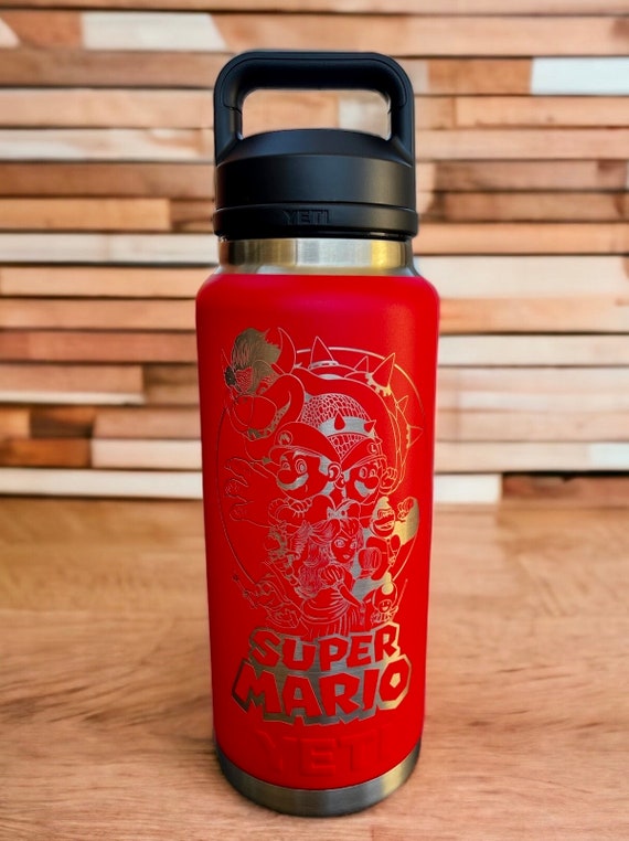 Super Mario Bros Red Plastic Water Bottle