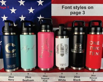 Yeti Rambler Water Bottles-Customizable & Laser Engraved