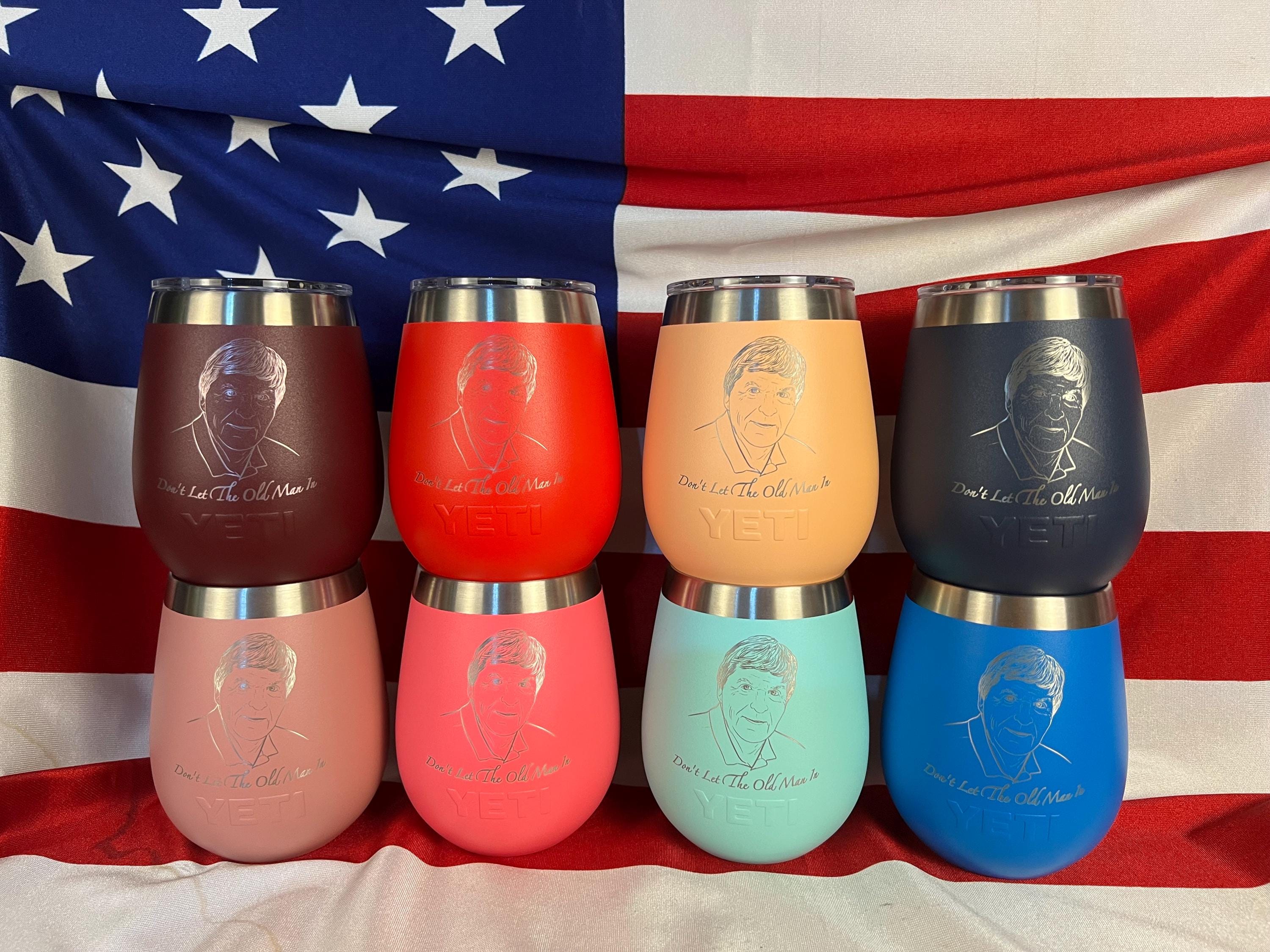 Yeti Rambler Wine Tumblers - Customizable Laser Engraved