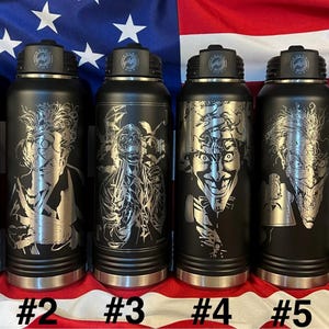 The Joker Laser Engraved on Polar Camel 32oz Water Bottle. 6 different design options!