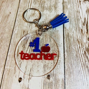Personalized Keychain, Monogram Keychain, Keychains and lanyards, Custom Keychain with tassel, Acrylic Keychain