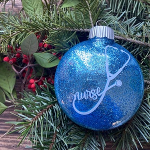 Personalized Nurse Christmas Ornament, Nurse Christmas Ornament, Nurse Ornament, Nurse Gift, Christmas Ornament, Glitter Christmas Ornament