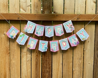 Banner de cumpleaños de sirena, decoración 3D para fiesta bajo el mar