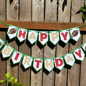Football Happy Birthday Banner, Happy Birthday Banner, Custom Birthday Banner, Personalized décor, Football Banner, Football Decoration