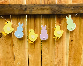 Easter Banner, Spring Banner, Bunny Banner, Bunny garland, Spring décor, Easter décor, Spring decoration, Easter Garland, Baby Chick Banner