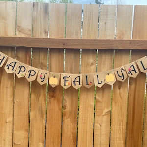 Fall Banner, Happy Fall Y&#39;All  banner, Fall garland, Happy Fall Banner, Fall décor, Fall, sign, Thanksgiving décor, Fall banner for mantle