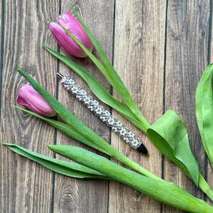 Strasspen, bloem Strasspen, bloemenpen, blingpen, strasspennen, blingpen, hervulbare pen, kantoorbenodigdheden, cadeau voor haar