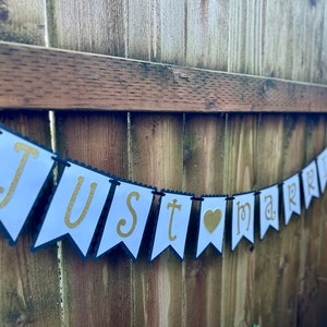 Just married banner, Just married car sign, Wedding banner, Just married photo prop, Wedding decor, Wedding Shower Banner, Just married sign