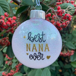 Nana Christmas Ornament, Best Nana Glitter Christmas Ornament, Best Nana Christmas Ornament, Gift for Granny, Gift for her, Christmas gift