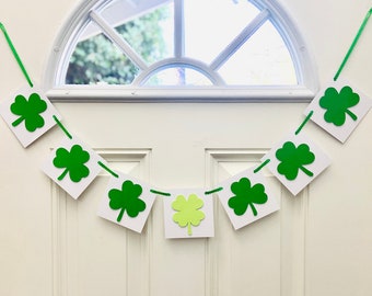Saint Patrick's Day Banner, Shamrock Banner, Saint Patrick's Day Garland, Saint Patrick's Day Decorations, Lucky Banner, Shamrock Garland