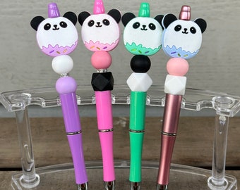 Penna gel 0,35 mm Inchiostro nero Penna gel animale Cancellabile Pig Panda  Mouse Bear Pen Penna Kawaii Pen per studenti di cancelleria per ufficio  scolastico (rosa + blu + bianco + grigio) (4p