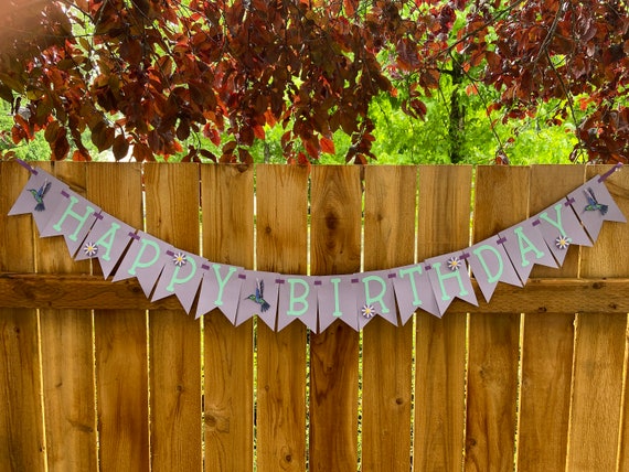 Happy Birthday Banner Hummingbird Birthday Banner Happy | Etsy