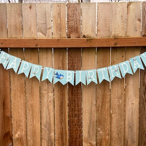 Happy Birthday Banner, Blue Bird birthday banner, Happy Birthday garland, Birthday banner, Blue Bird Banner, Blue Bird Birthday Garland
