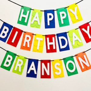 Building Blocks Banner, Happy Birthday Banner, Party Décor, Birthday Banner, Handcrafted Banner, Custom Made Banner, Paper Party Supplies image 5