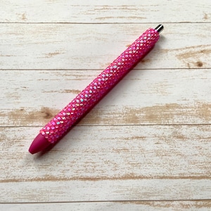 Rhinestone pen, Pink Rhinestone Pens, Bling Pens, Ball point, Custom pen , Teacher gift, Refillable, Retractable pens, Pink Pen