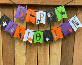 Pancarta de Halloween hecha a mano, decoración de fiesta espeluznante