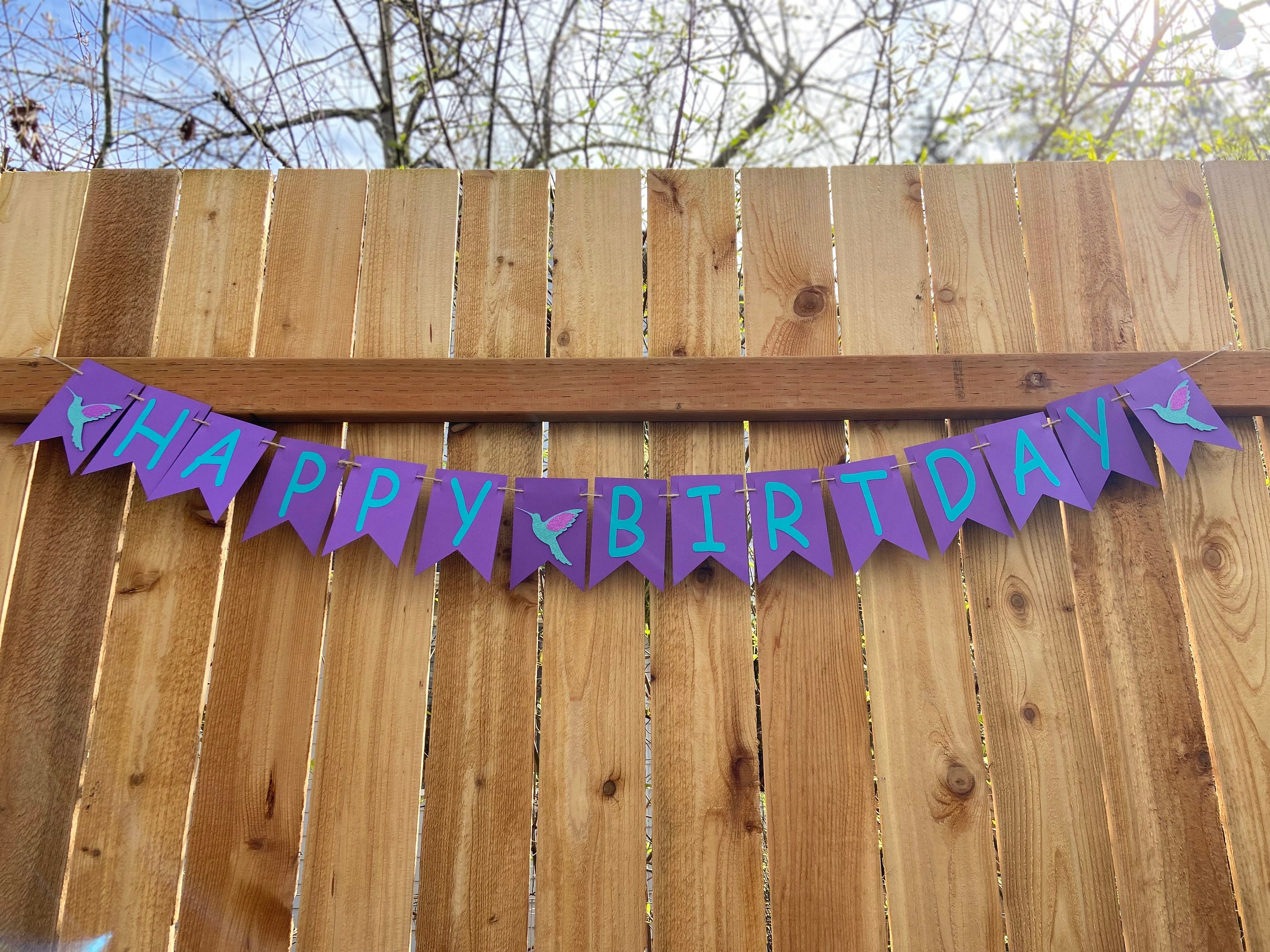 Happy Birthday Banner Hummingbird Banner Customizable - Etsy