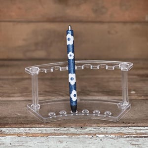 Daisy pen, Refillable Pen, Daisy glitter pen, Blue Daisy Pen, Glitter pen, Blue Glitter pen