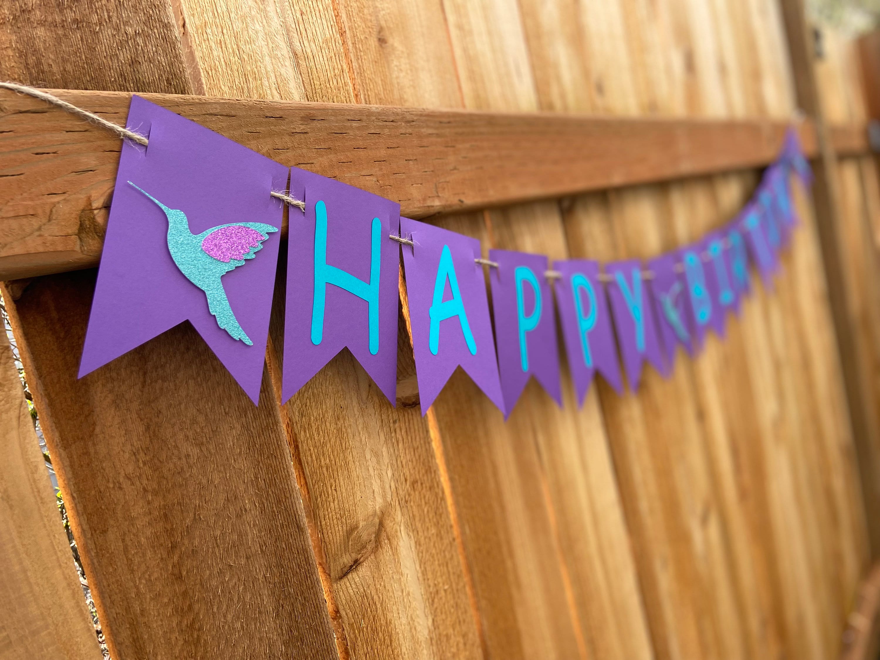 Happy Birthday Banner Hummingbird Banner Customizable - Etsy