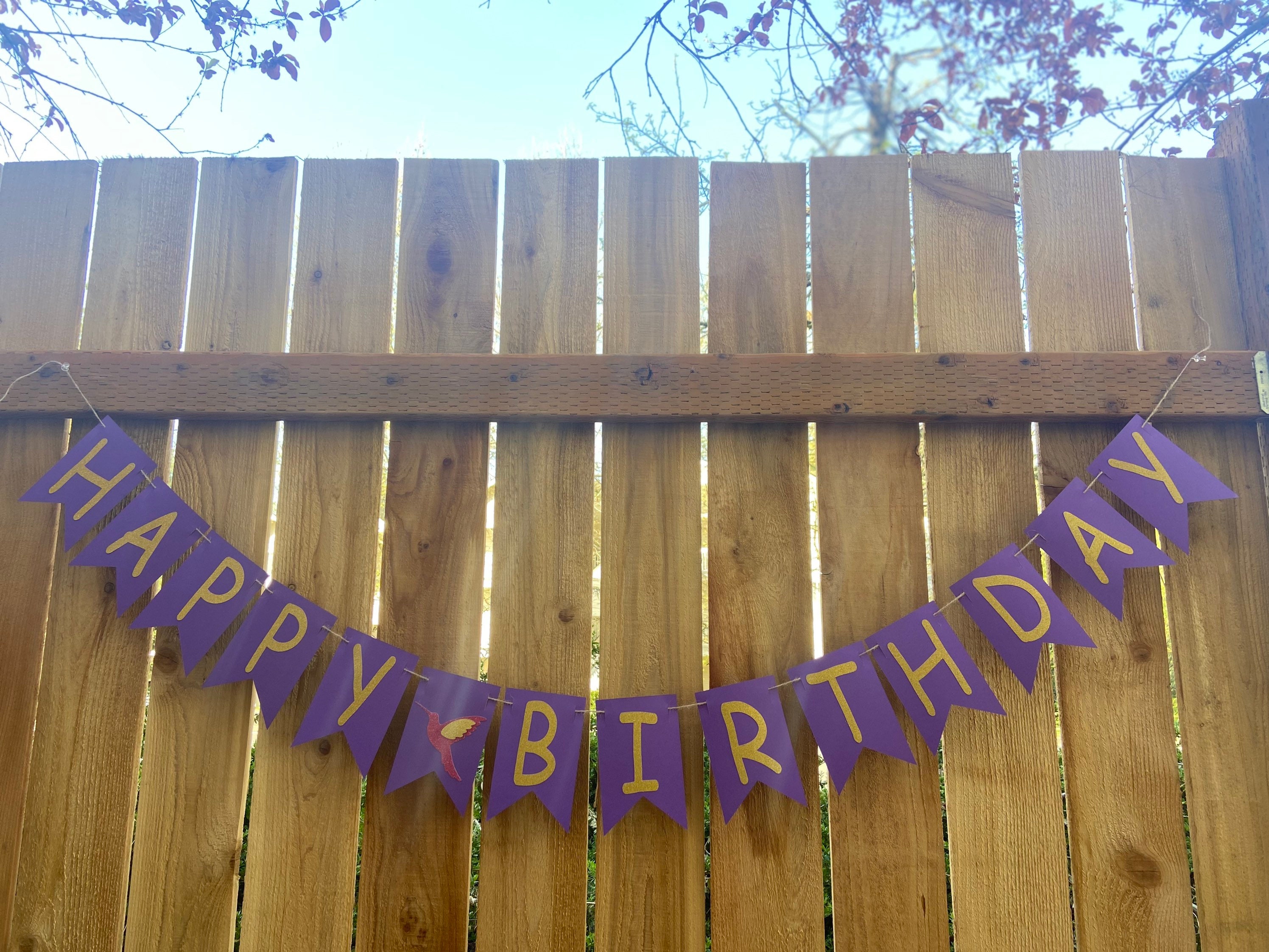 Happy Birthday Banner Hummingbird Banner Customizable | Etsy