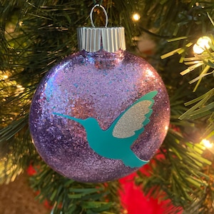 Adorno navideño, Adorno navideño de colibrí, Adorno navideño brillante, Regalo de colibrí,