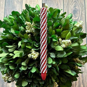 Rhinestone Pen, Candy Cane Rhinestone Pen, Glass Rhinestone pen, Christmas Candy Cane Pen, Christmas Gift, Red and White Pen, Bling Pen