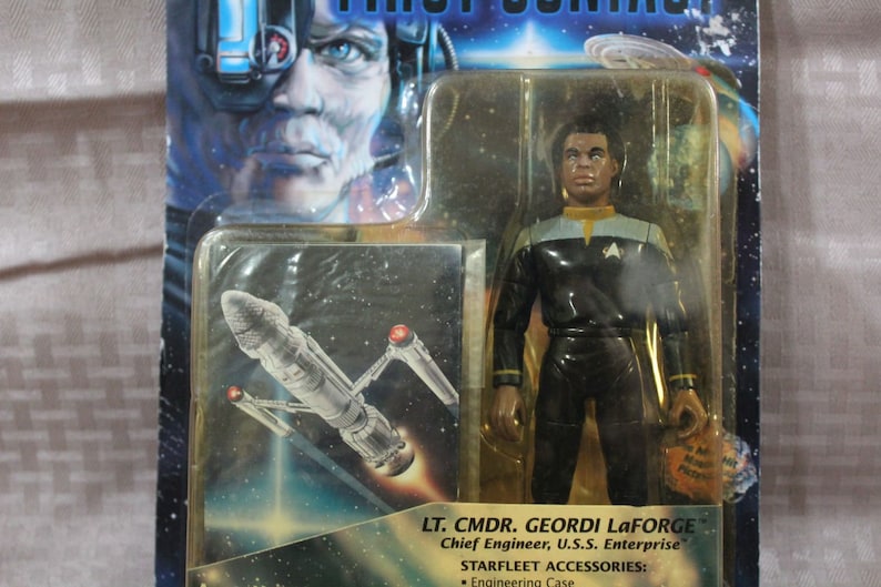 Commander Geordi LaForge Playmates Figure Vintage New in Box Star Trek First Contact Lt