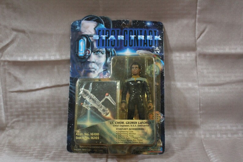Commander Geordi LaForge Playmates Figure Vintage New in Box Star Trek First Contact Lt