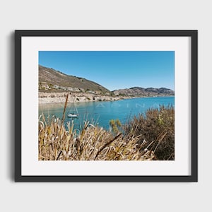 California Central Coast and a Boat, Seaside Photography, Wall Décor, Printable Wall Art, Digital Prints, Downloadable Art Print