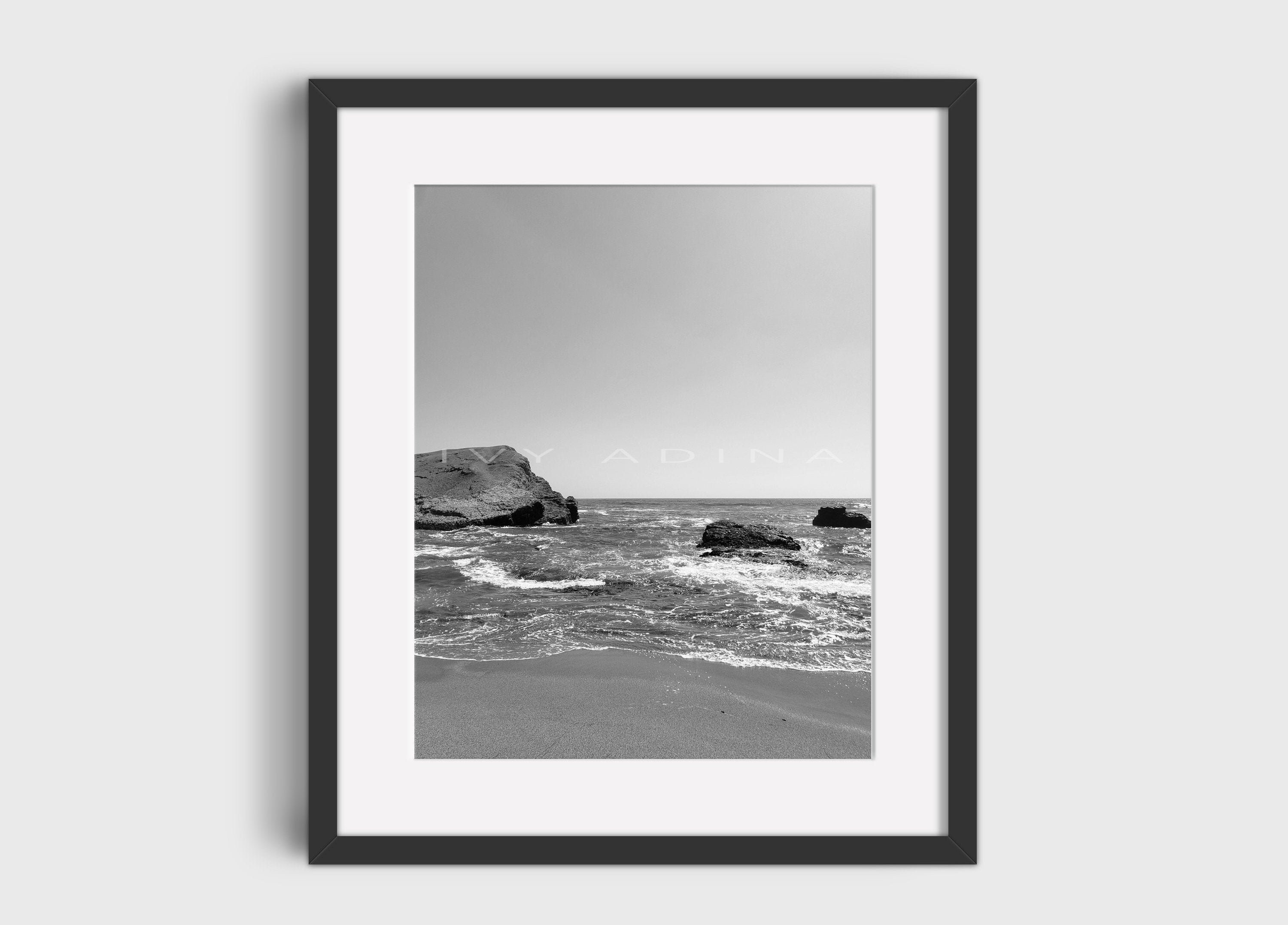 Black and White Beach Beach Wall Decor Printable Wall Art Etsy