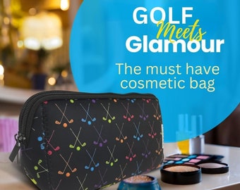 Golf Gifts for Female Golfers Makeup Bag, Golf Gift for Women, Golf Club Theme Travel Waterproof Toiletry Bag Organizer Golfing Accessories