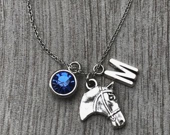 Personalized Horse Necklace • Pet Horse Jewelry • Racing Horse Pendant • Equestrian Gift Ideas • Horse Lover Charm Necklace