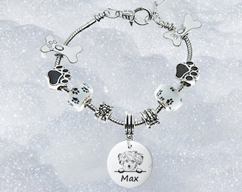 Personalized Maltese Dog Bracelet Custom Name Engraved  Dog Bangle, Maltese Gift,  Memorial Keepsake for Dog Mom, Dog Lover, Dog Jewelry