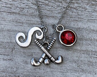 Stainless Steel Initial Charm Parent Gift Jewelry Silver Plated 18 Necklace Player Heart Projects Custom Antique Silver Field Hockey Charm Stainless Steel Initial Charm Parent Gift Jewelry Silver Plated 18 Necklace Player Heart Projects Custom Antique Silver Field Hockey Charm