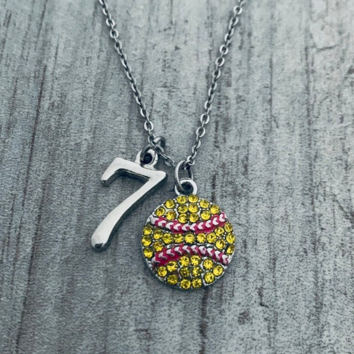 Softball charm necklace deals