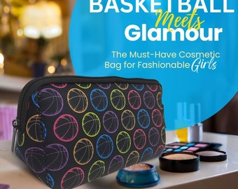 Basketball Players Makeup Bag Basketball Gift for Women Basketball Team Travel Waterproof Toiletry Bag Organizer Girls Basketball Accessory