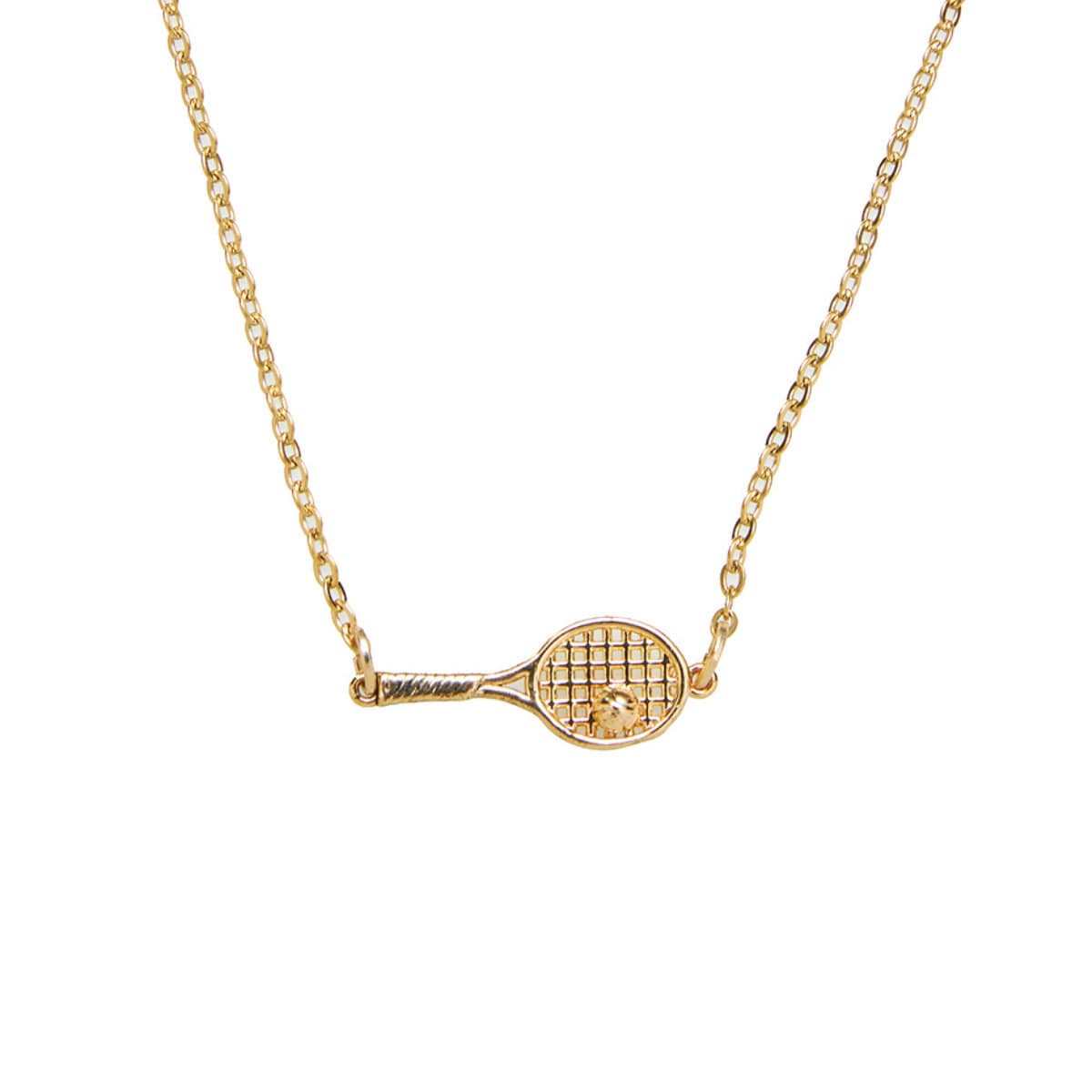 Tennis Racket Pendant Necklace 18K Gold Tennis Jewelry Gifts for
