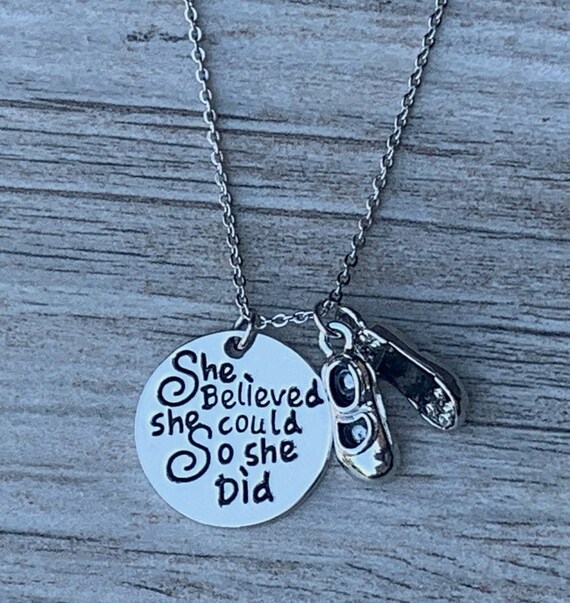 Tap Dance Necklace She Believed She Could Tap Shoe Necklace
