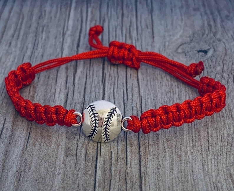 Baseball Bracelet Boys Baseball Jewelry Adjustable Braided Etsy