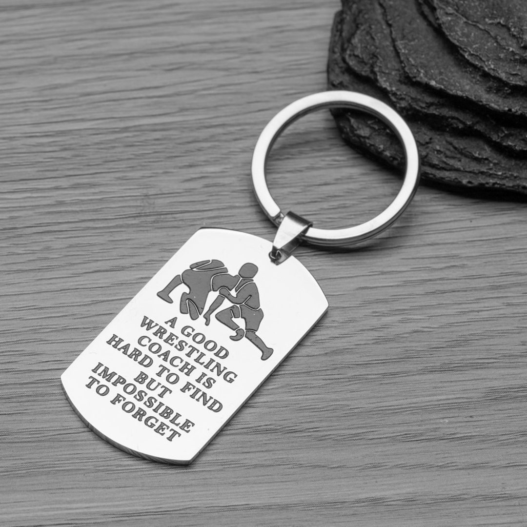Wrestling Coach Keychain, Wrestling Coach Gifts, Stainless Steel Great