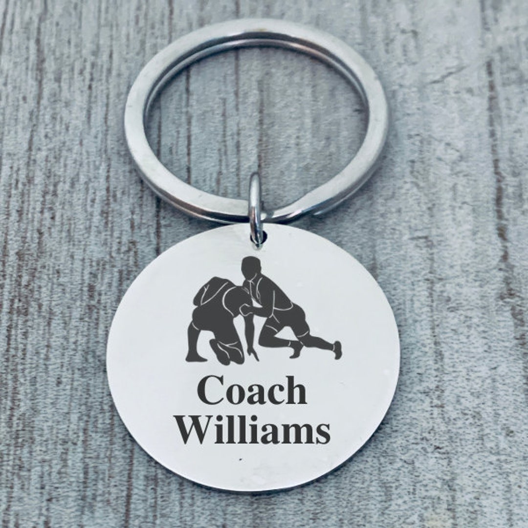Wrestling Coach Keychain, Wrestling Coach Gifts, Custom Wrestling Gift