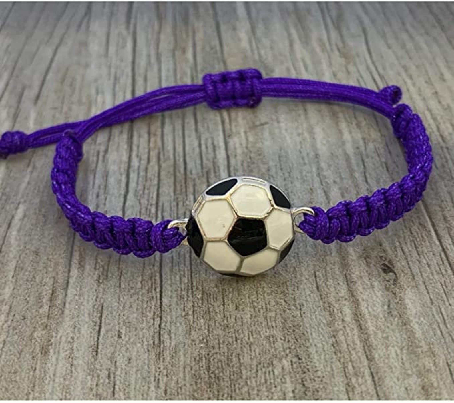 Soccer Bracelet Unisex Adjustable Cord Soccer Jewelry Soccer Etsy