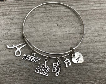Personalized Marching Band Bracelet, Band Gift, Music Bracelet - Marching Band Jewelry, Band Jewelry Gift for Musician, High School Band