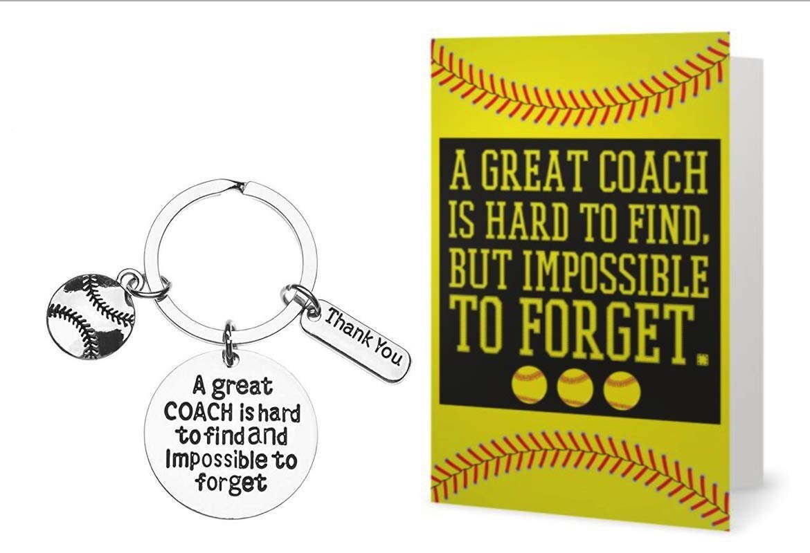 Softball Coach Keychain and Card Bundle Softball Gift Great Etsy