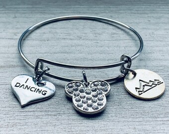 I Love Dancing Simulated Pearl Bracelet for Ballerina Dance Lover Team Gift I Love Dancing Simulated Pearl Bracelet for Ballerina Dance Lover Team Gift