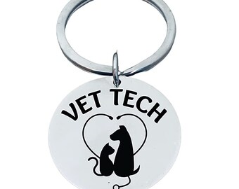 Vet Tech Gift, Veterinarian Keychain, Work of Heart, Veterinarian Graduation Gift, Veterinary Technician Gift, Appreciation Gifts Men Women