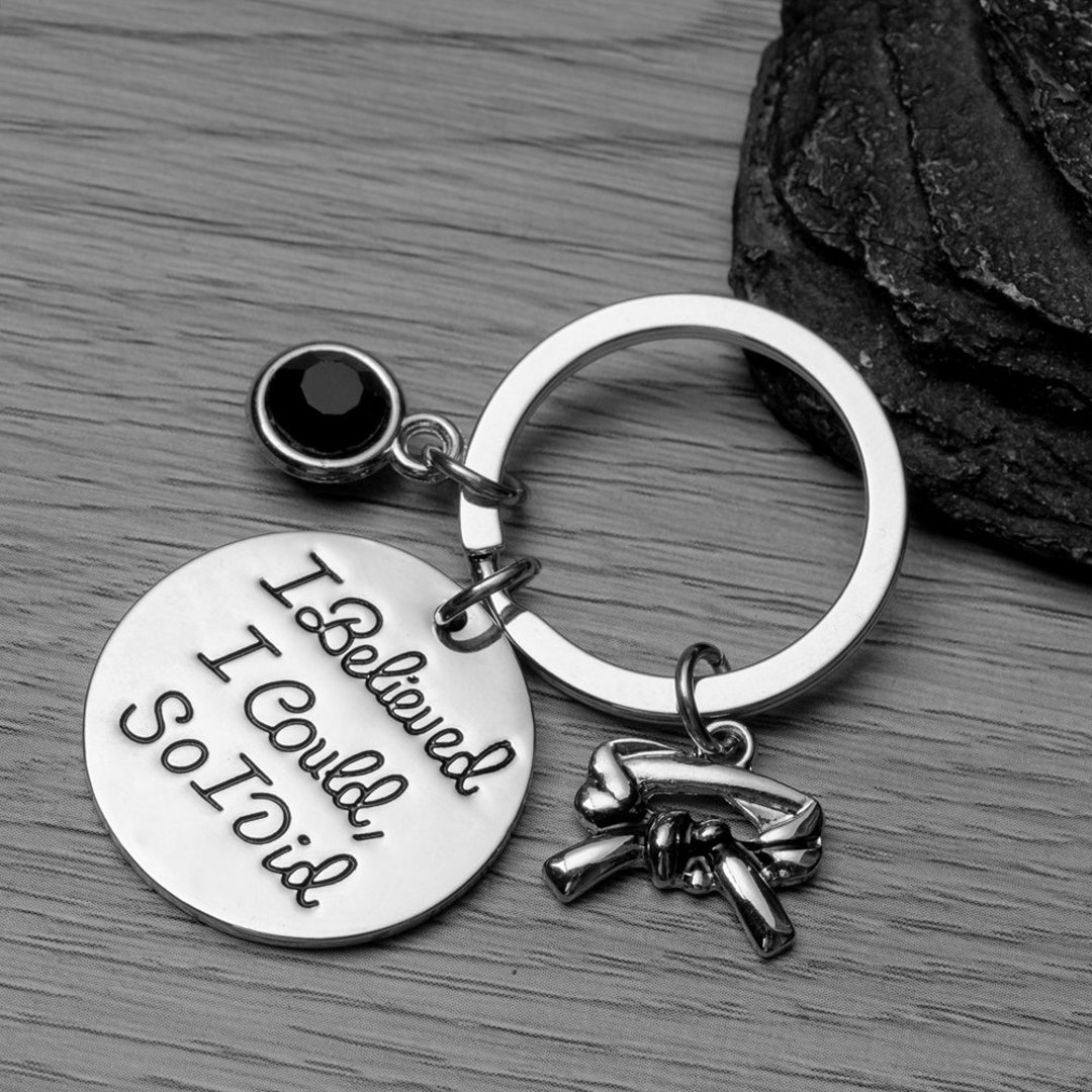 Martial Arts Keychain, I Believed I Could so I Did Black Belt Keychain ...
